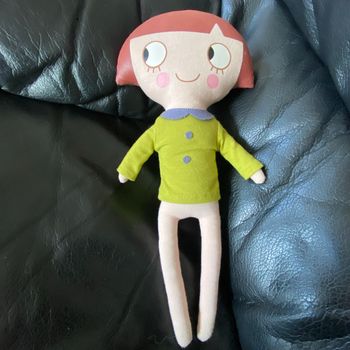 DOUDOU POUPÉE NINON TROUSSELIER PAR CHRISTELLE LARDENOIS VERTE 30 CM