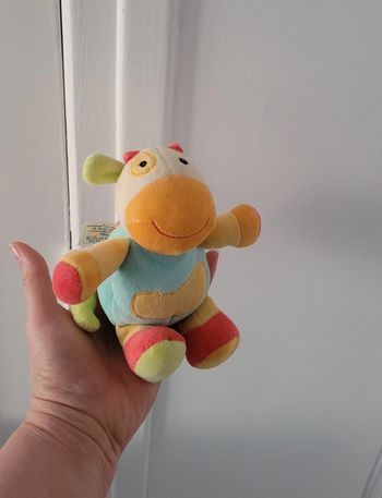Doudou vache multicolore tout doux – Idéal bébé