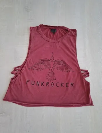 Crop top Seven Sisters - bordeaux - taille S - Oversize Rock - ouverte aux côtés