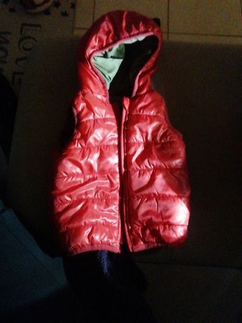 Veste sans manche doudoune Parka bébé in extenso rouge