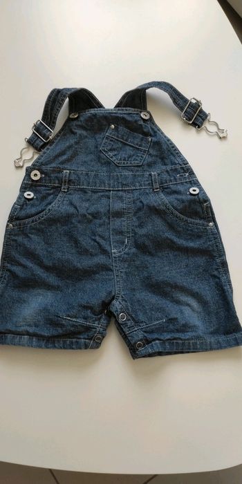 Salopette short bleu