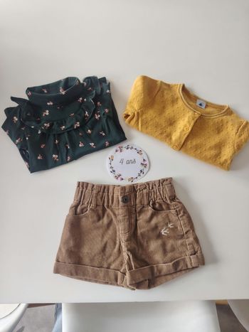 Ensemble fille 3 pièces 4 ans petit bateau et Vertbaudet excellent état