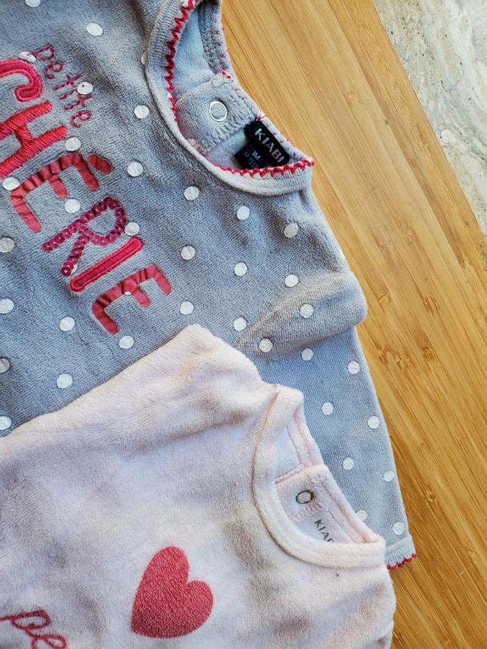 Lot 2 pyjamas velours 1 mois - photo numéro 2