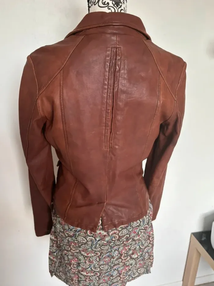 Veste en cuir femme 38 - photo numéro 5