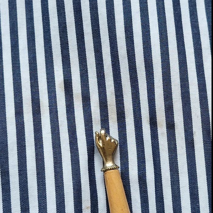 Chemise Balmain à rayures bleu marine – Taille 5/44 L – manches longues – logo brodé - photo numéro 5