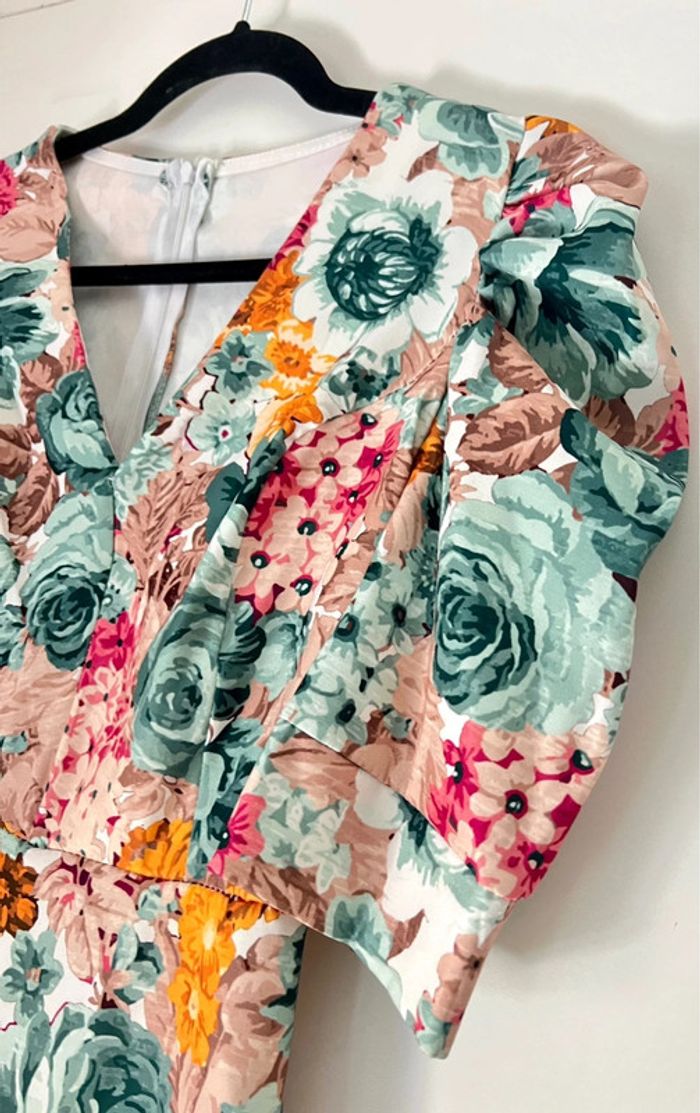 Robe courte imprimée fleurs style vintage taille 36 - photo numéro 4