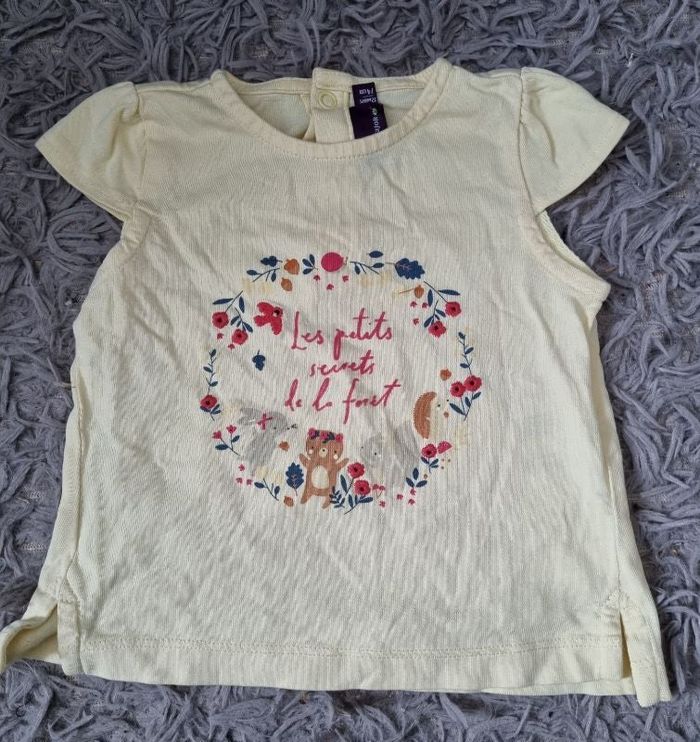 T-shirt jaune imprimé 12mois 74cm