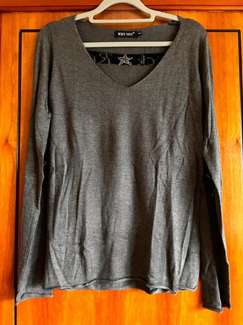 Pull gris col v étoiles rock & roll Why Not 38