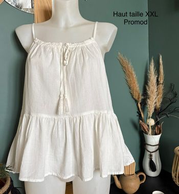 top unis en gaz de coton taille XXL