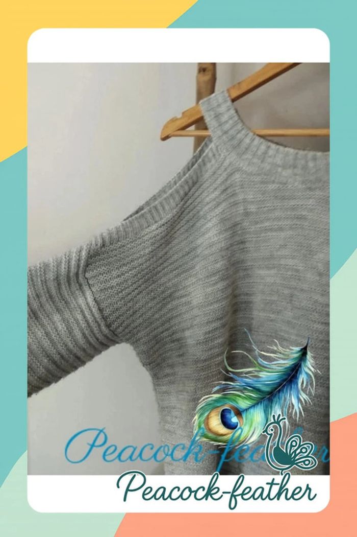 Pull épaules dénudées gris TU (42/46) - photo numéro 3