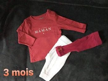 Ensemble haut et 2 leggings 3 mois