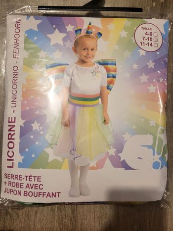 Deguisement licorne taille 7-10 ans Neuf 