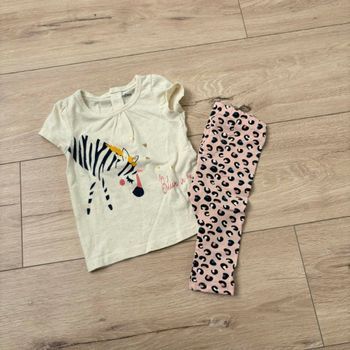 Ensemble bébé fille Gémo 12 mois T-shirt zèbre legging léopard
