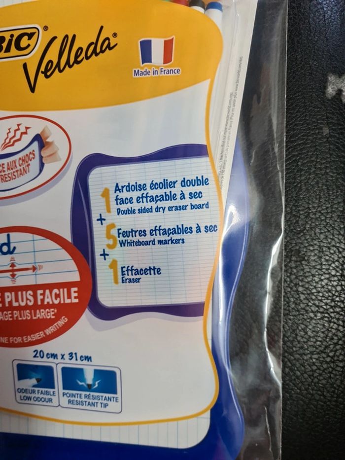 Kit ardoise &5 feutres & effacette bic - photo numéro 2