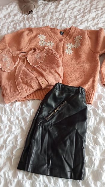 Ensemble jupe blouse et gilet