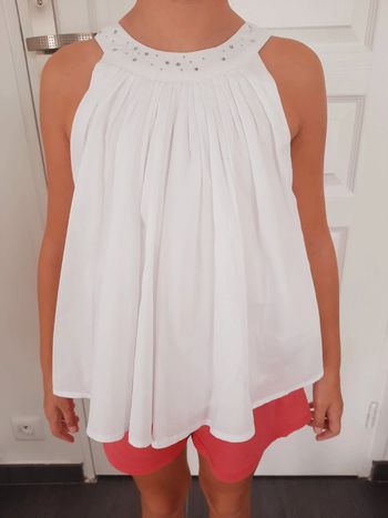 Tunique Blanche Marese 5 ans col avec strass