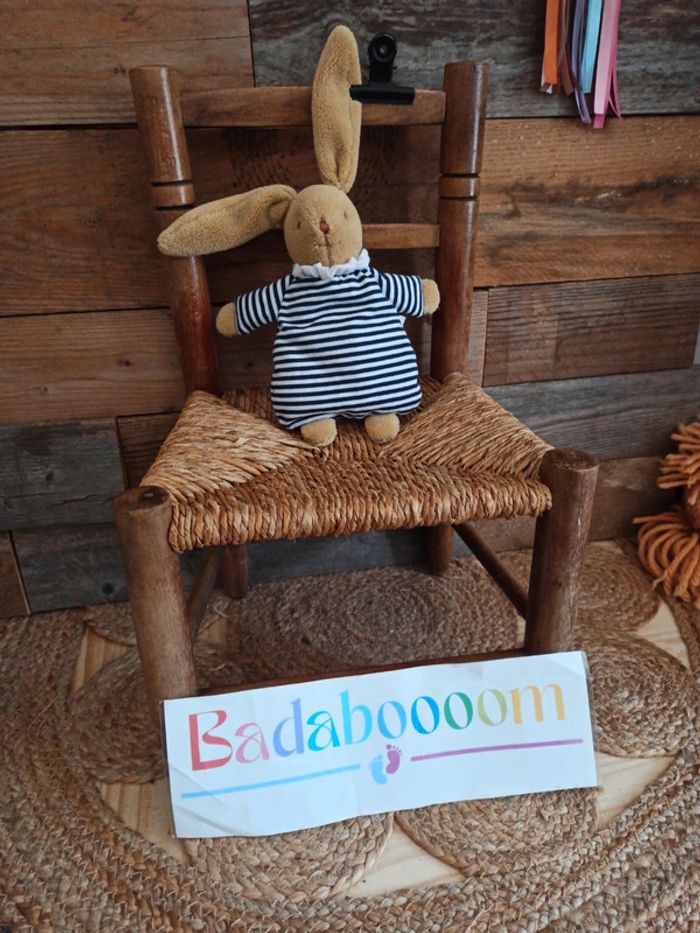 Peluche lapin trousselier hochet tbe