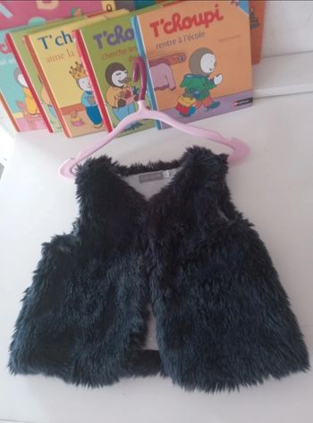 Gilet bébé fille en fourrure 