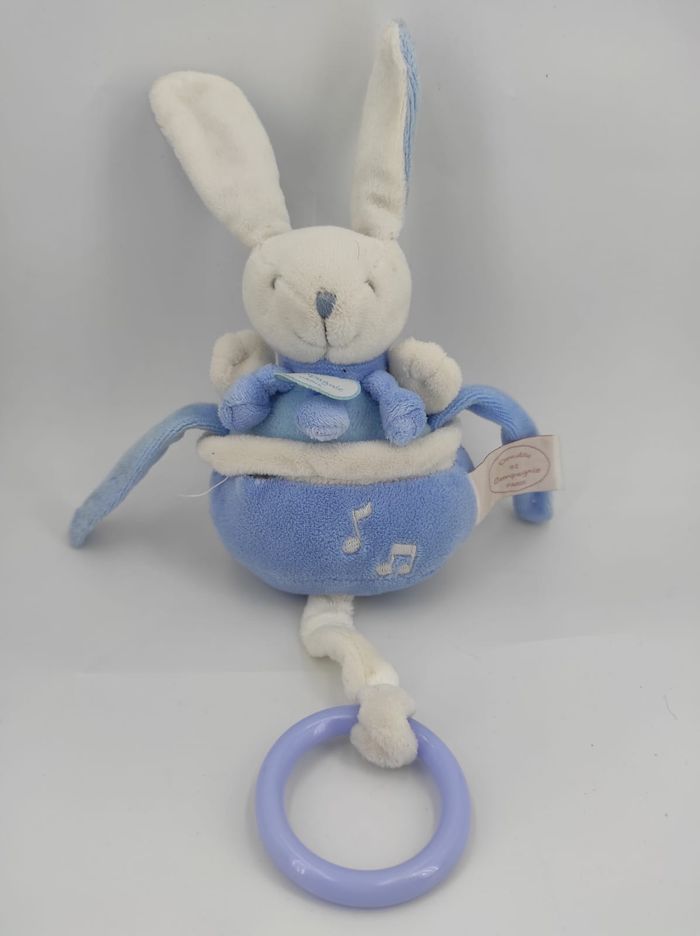 Doudou Musical Lapin bleu Doudou et compagnie