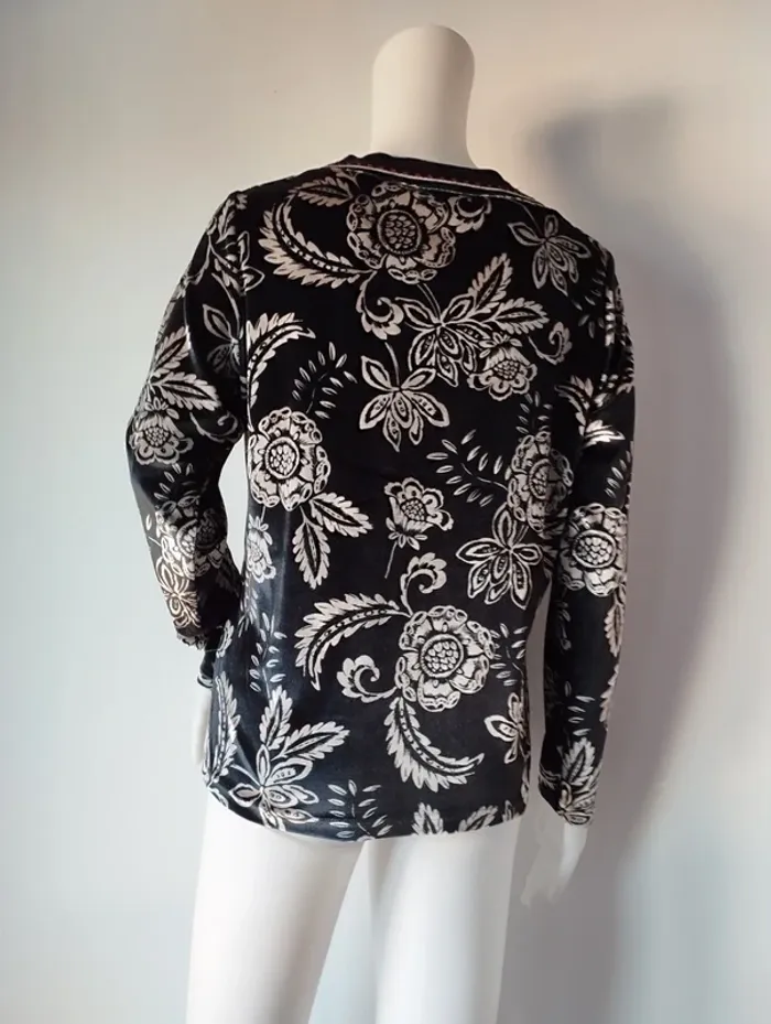 Pull léger ou blouse épaisse effet velours Pause Café taille 40 - photo numéro 3