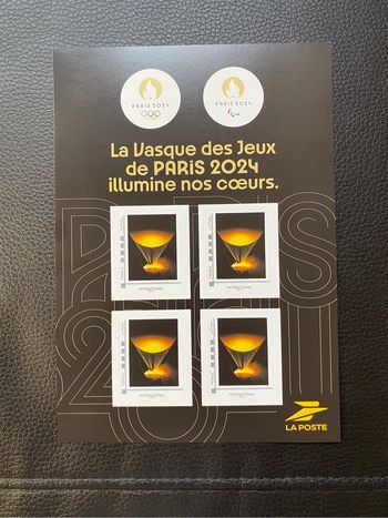 Timbres flamme JO jeux olympiques paris 2024