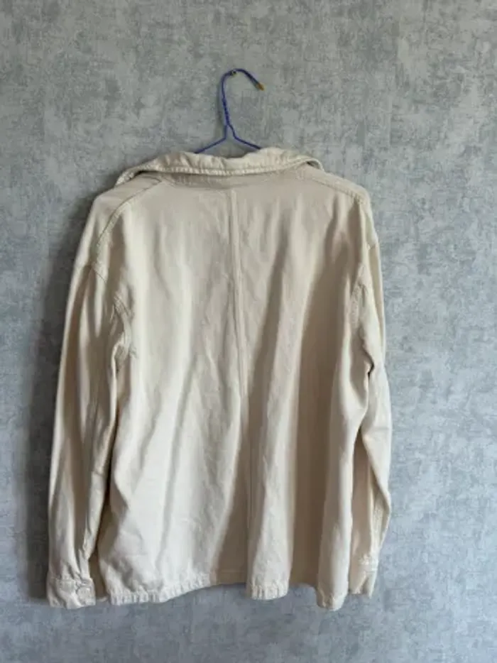 veste en jean beige/crème Zara taille M - photo numéro 4