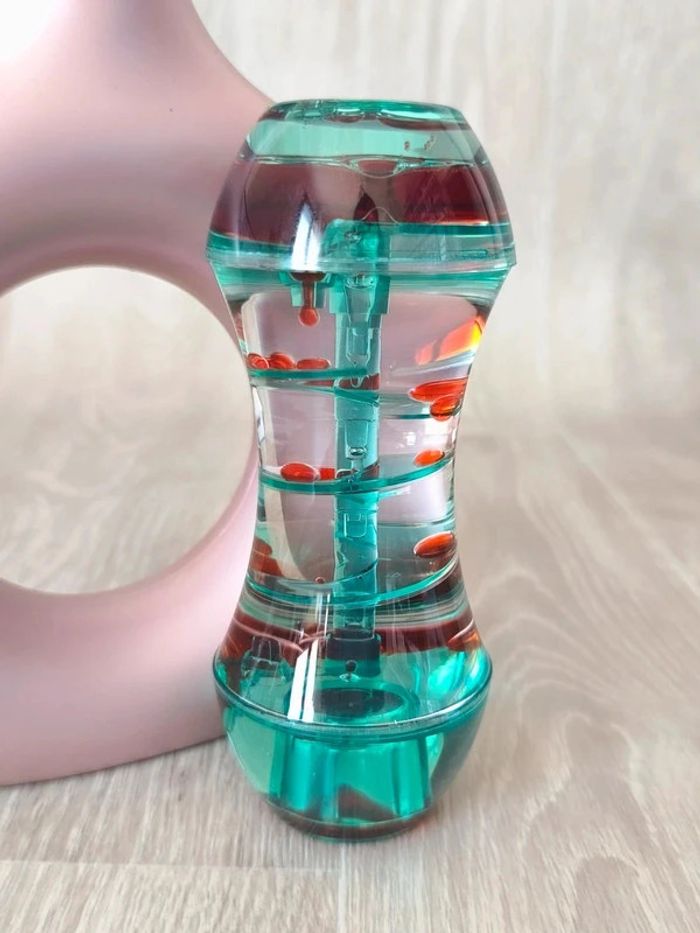 Sablier à huile en spirale apaisant vert et rouge - photo numéro 2