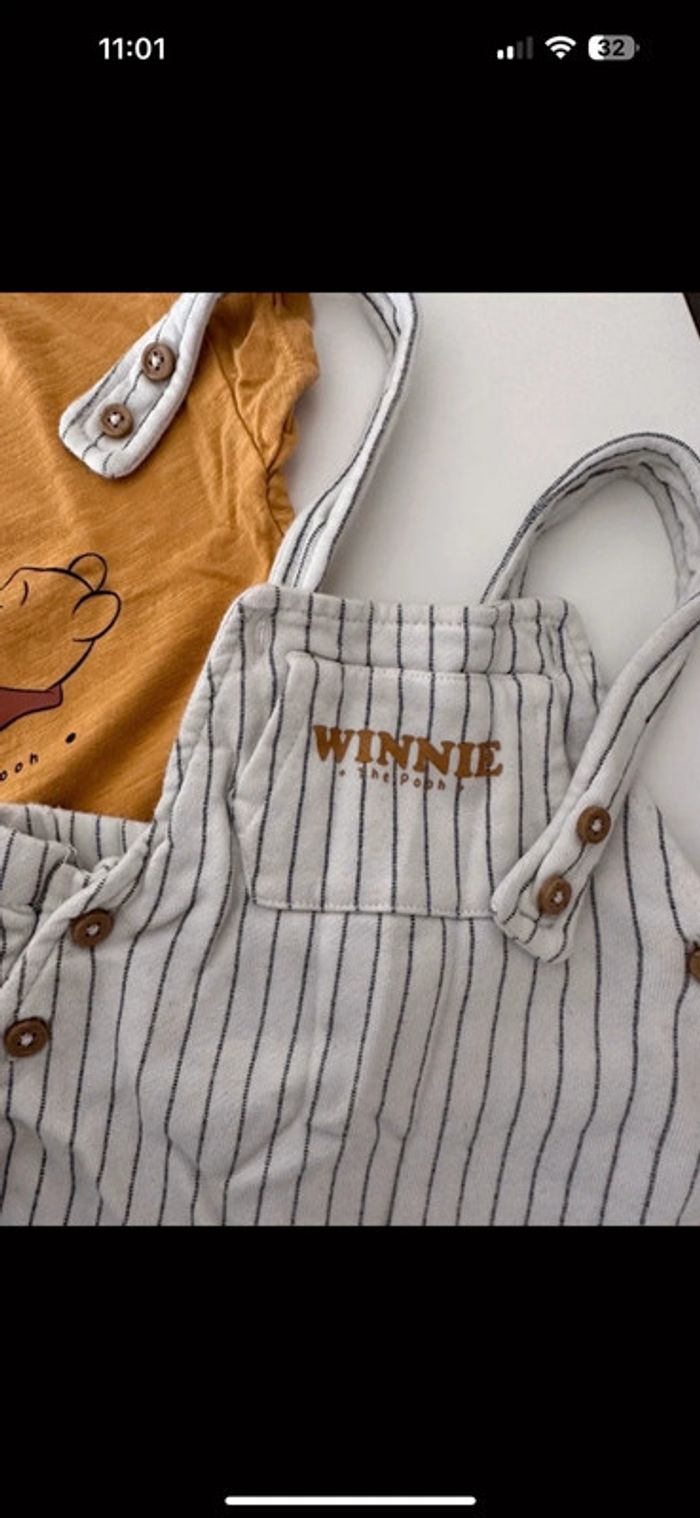 Lot salopette t shirt winnie - photo numéro 2