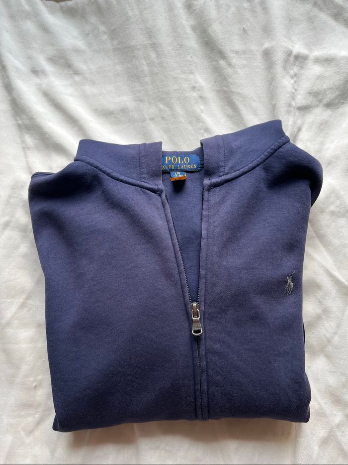 Sweat Ralph Lauren zippé bleu 🔵, à capuche - photo numéro 2