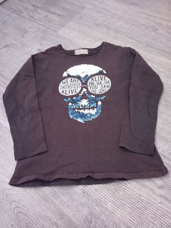 T-shirt long motif à sequins _ Zara _ 7 ans