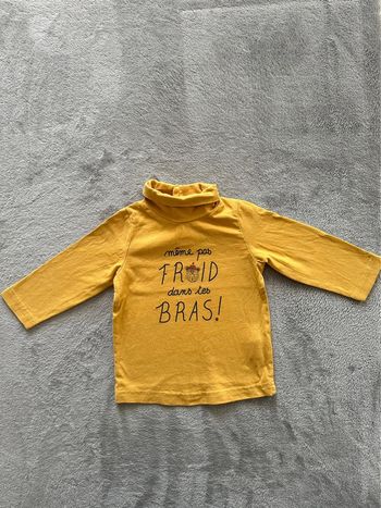Sous-pull jaune moutarde neuf - 9 mois - Tape à l’œil