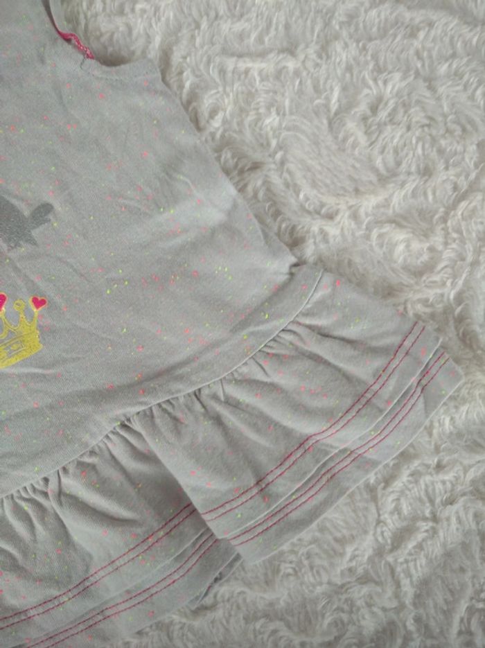 Robe courte ou tunique manches courtes Fille 9 mois Couronne Cœur oiseau Orchestra - photo numéro 7