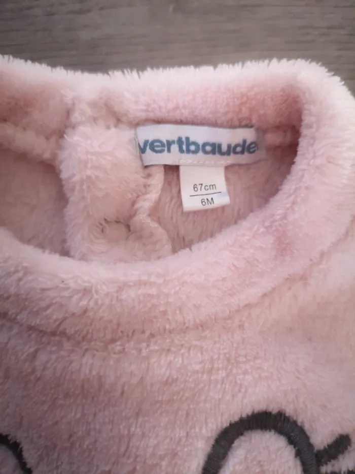 Sweat pilou pilou tout doux rose pale - photo numéro 2