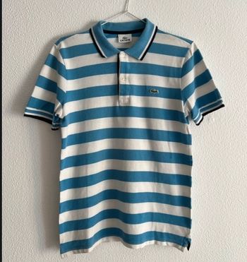 Polo Lacoste Rayas Azul y Blancas