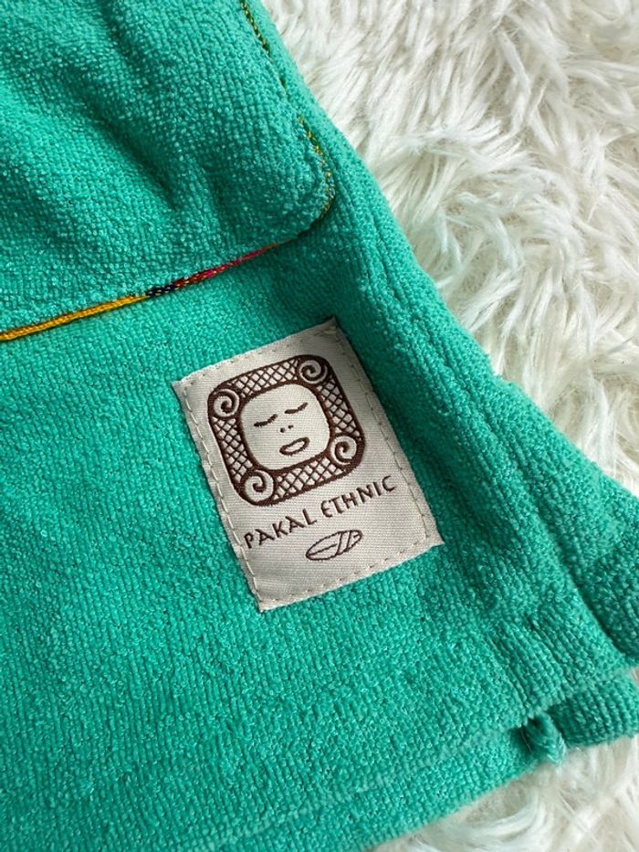 Poncho de bain éponge vert Pakal Ethnic taille 0-3 ans - photo numéro 2