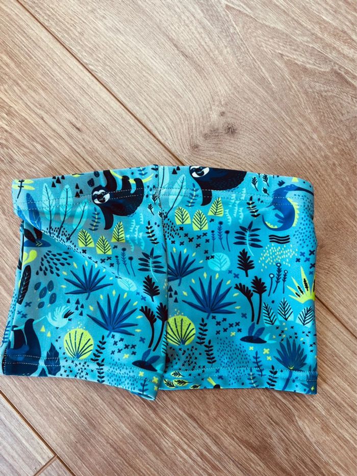 Taille 6 mois caleçon maillot de bain garçon Nabaiji bleu et vert * jungle * 💙 - photo numéro 4