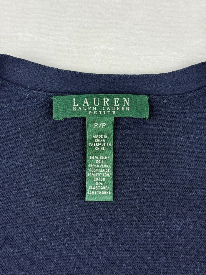 Gilet en soie bleu marine Ralph Lauren femme taille P / XS Cardigan élégant #02425 - photo numéro 8