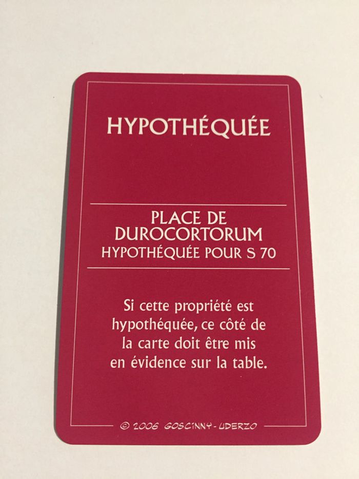 Carte Place de durocortorum pièce jeu de société Monopoly le tour de Gaule d'Astérix Hasbro #A53 - photo numéro 2