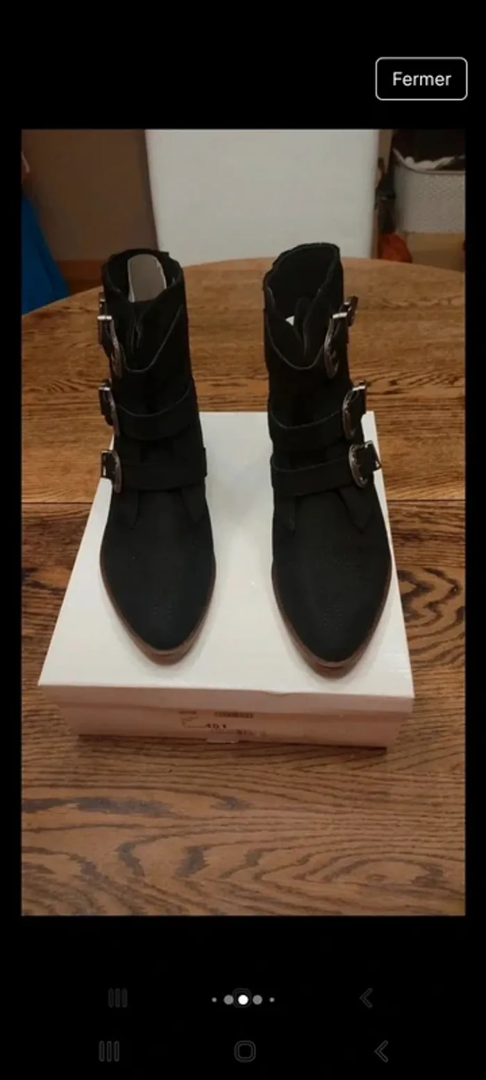 Bottine I Love Shoes noir suedine t 40 neuve - photo numéro 12