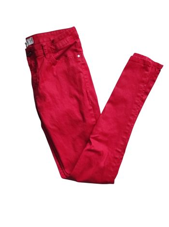 Pantalon skinny ciré rouge taille 36