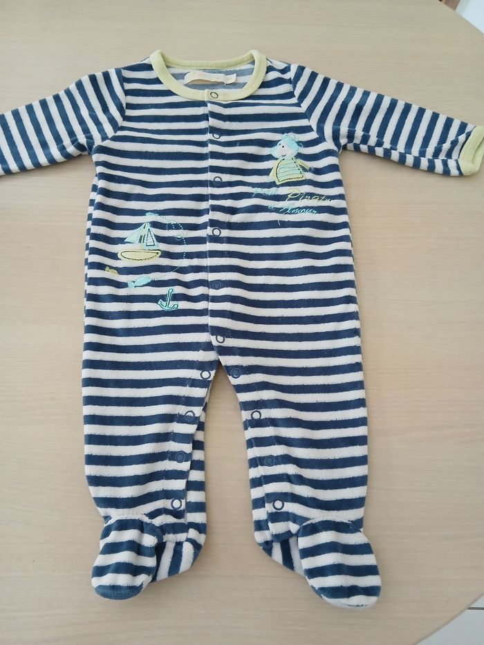Pyjama bebe couleurs,bleu blanc,jaune - photo numéro 3