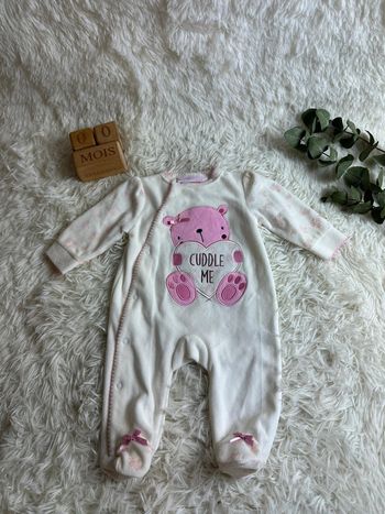 Pyjama velours bonjour bébé taille 0-3 mois