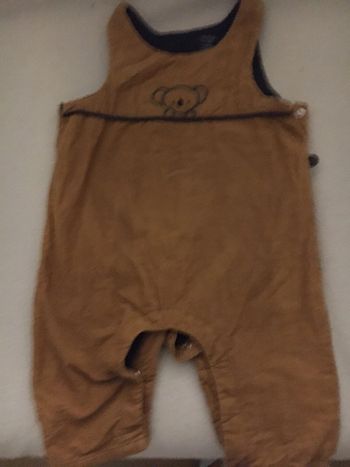 Salopette marron velours Obaibi 6 mois
