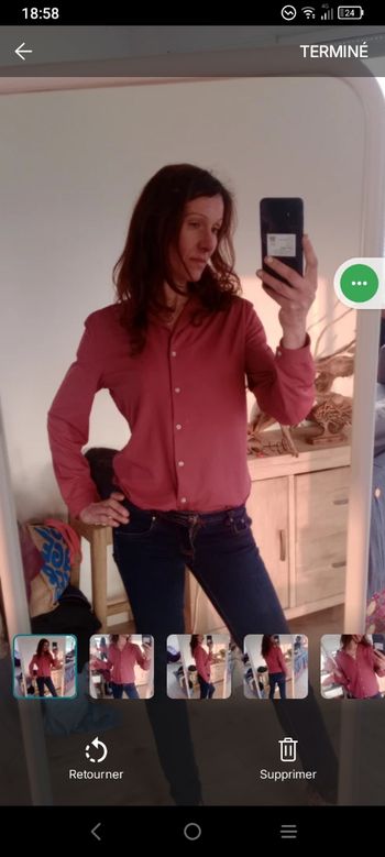 Chemise femme  L framboise made in France c74