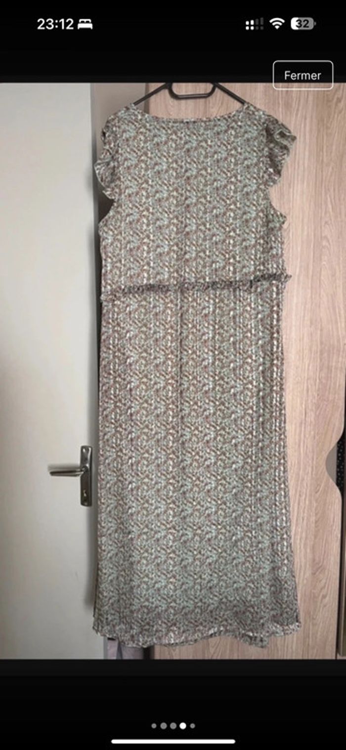 Robe longue fleurie verte claire - photo numéro 4