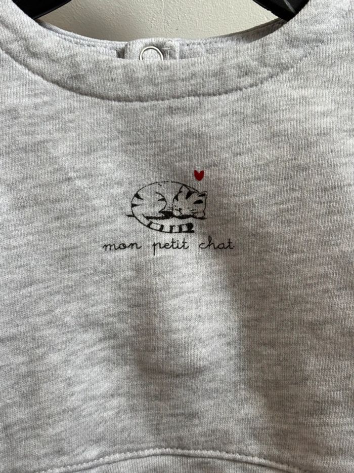 Pull gris mon petit chat Kiabi 1 mois - photo numéro 3