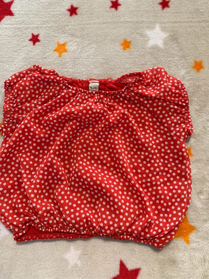 Ensemble Blouse Boîte À Malices Rouge et Blanc et Pantalon Blanc 12M - photo numéro 3