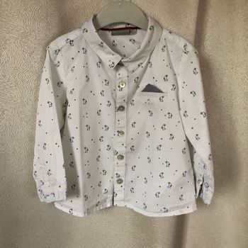 Chemise blanche imprimé lapins 18 mois Sergent-major