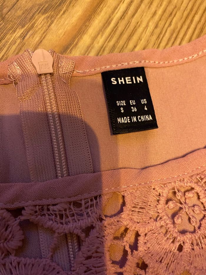 Robe vieux rose dentelle Shein T36/S - photo numéro 2