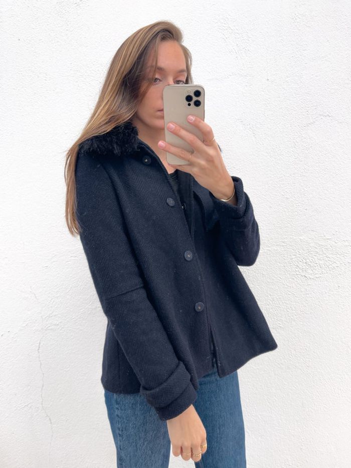 Manteaux bleu marine et noir Zara - photo numéro 2